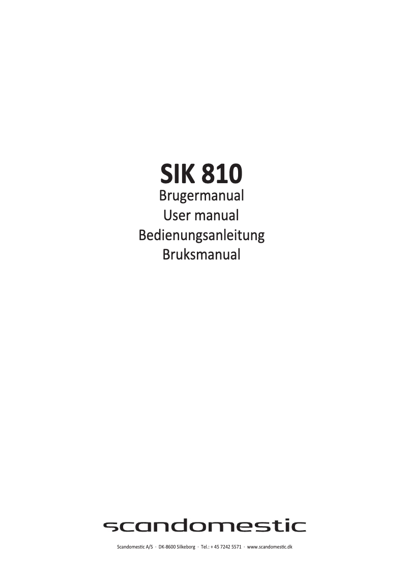 Imagen de la primera página del manual del dispositivo SIK 810