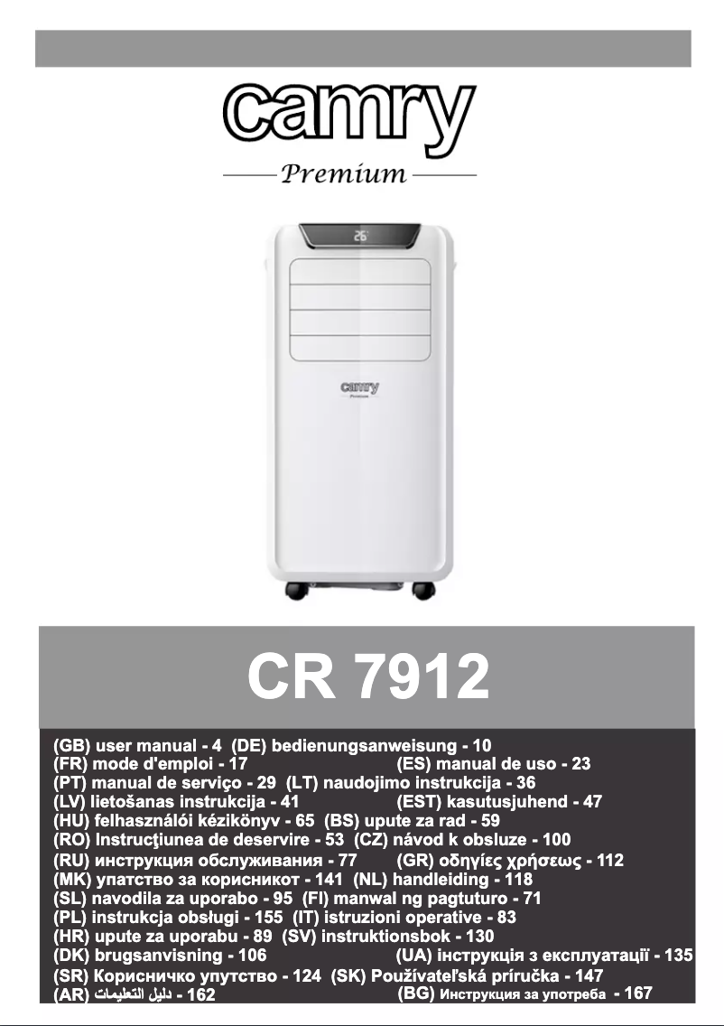 Page 1 de la notice Manuel utilisateur Camry CR 7912