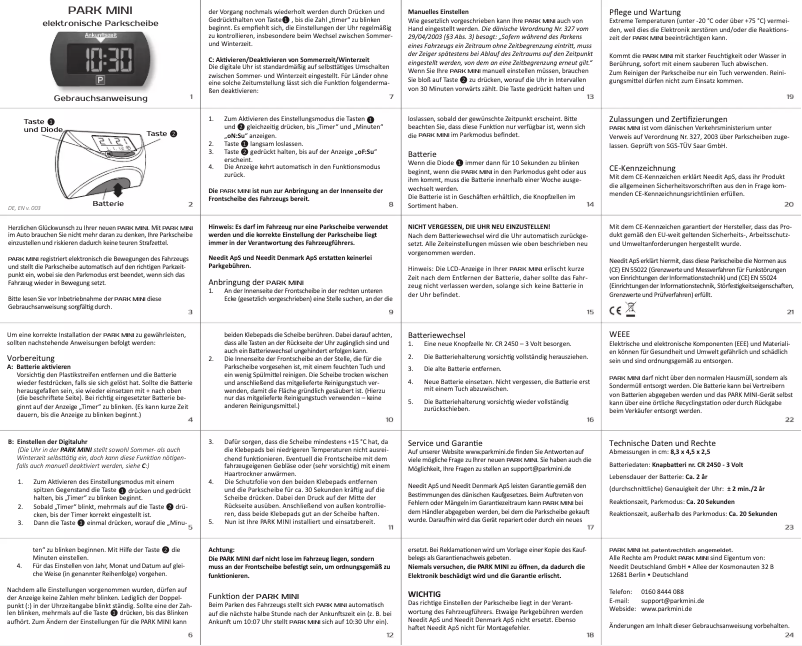 Página 1 del manual Manual de usuario Needit Park Mini