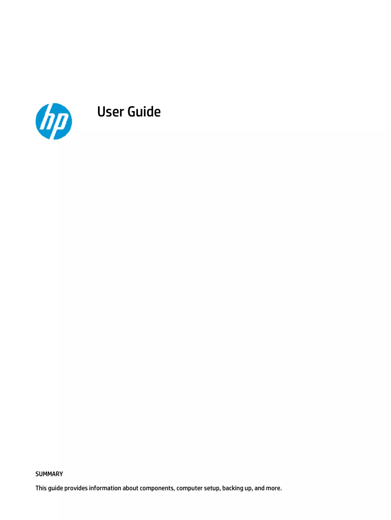 Page 1 de la notice Manuel utilisateur HP Z2 Mini G9