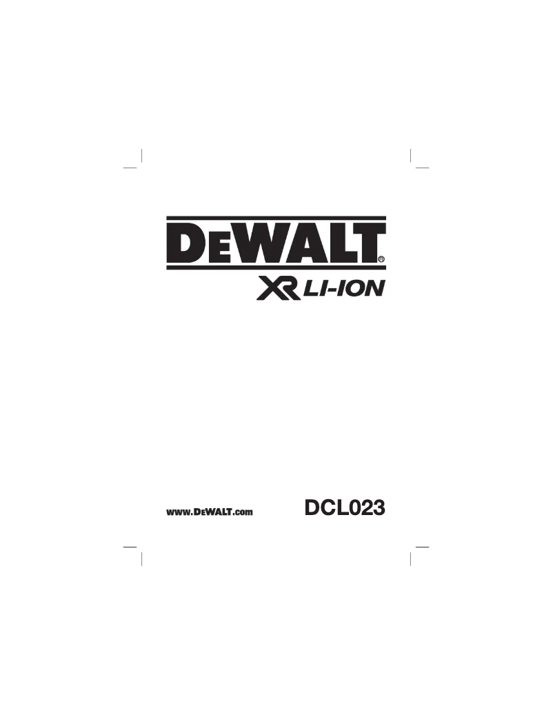 Page 1 de la notice Manuel utilisateur DeWalt DCL023
