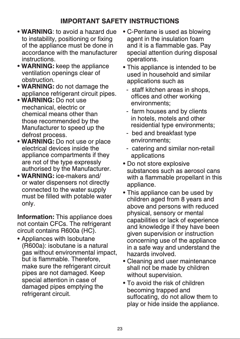 Page n°1 - Instructions / montage Whirlpool WBA4398 NFC IX AQUA