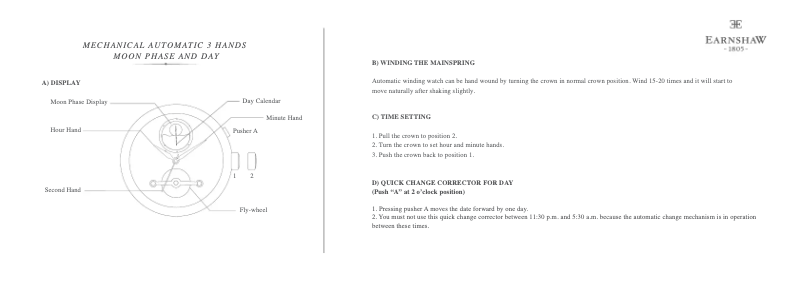 Image de la première page du manuel de l'appareil Longitude Moonphase ES-8066-02