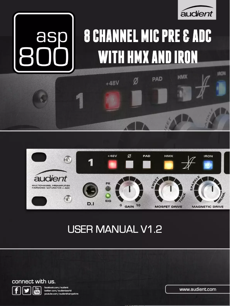 Page 1 de la notice Manuel utilisateur Audient ASP800