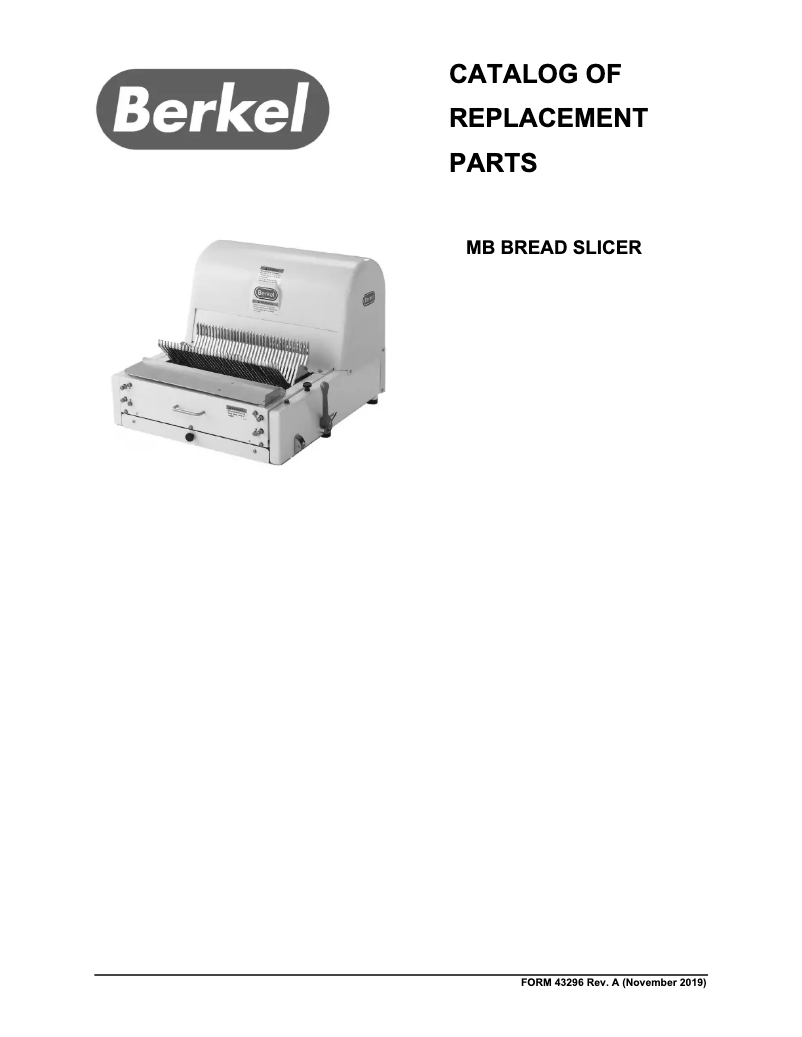 Page 1 de la notice Catalogue Berkel MB3-4STD