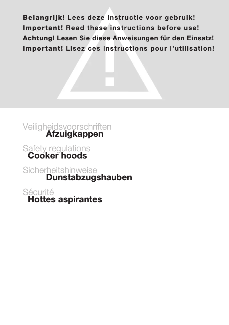 Page n°1 - Instructions de sécurité Atag EG411LTUU