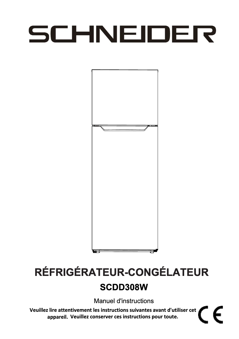 Page 1 de la notice Mode d'emploi Schneider SCDD308W