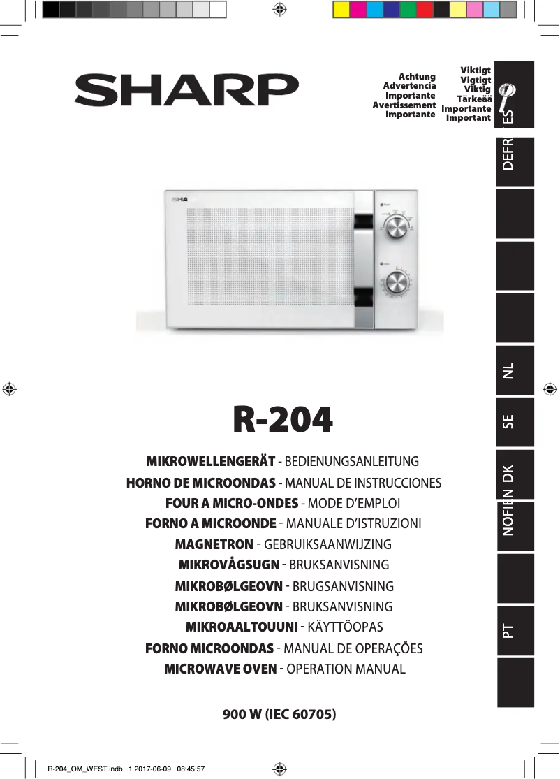 Page 1 de la notice Manuel utilisateur Sharp R-204S