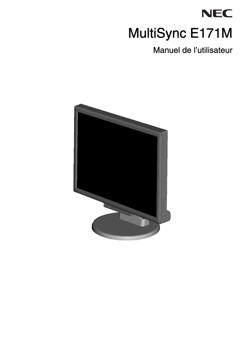 Image de la première page du manuel de l'appareil MultiSync E171M