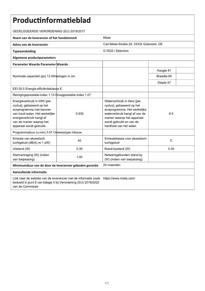 Image de la première page du manuel de l'appareil G 5022 i Selection