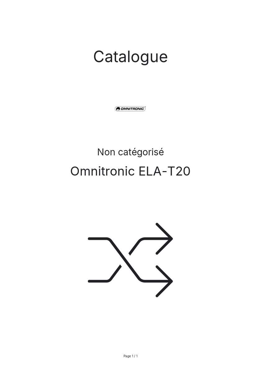Page n°1 - Catalogue Omnitronic ELA-T20