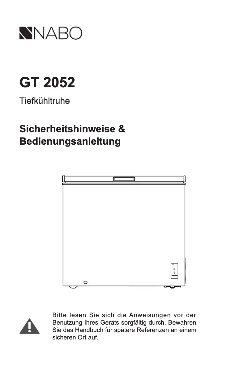 Page 1 de la notice Manuel utilisateur Nabo GT 2052