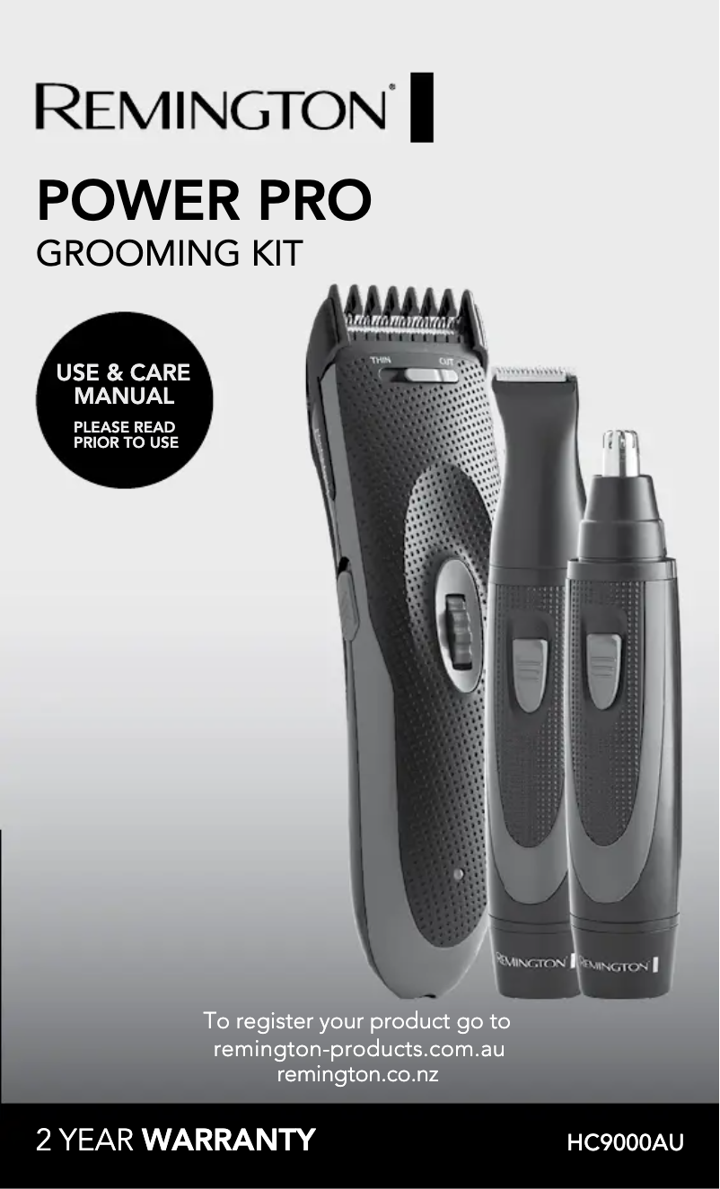 Page n°1 - Manuel utilisateur Remington Power Pro HC9000AU