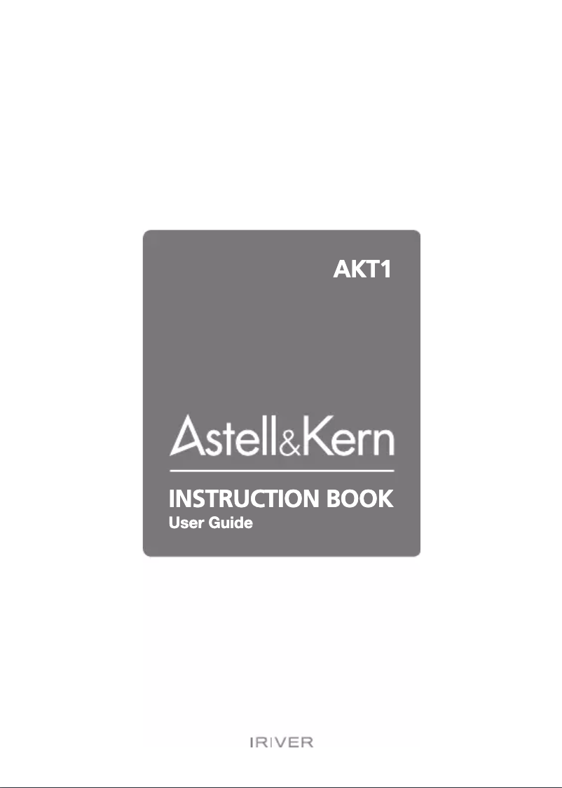 Page n°1 - Manuel utilisateur Astell&Kern AKT1