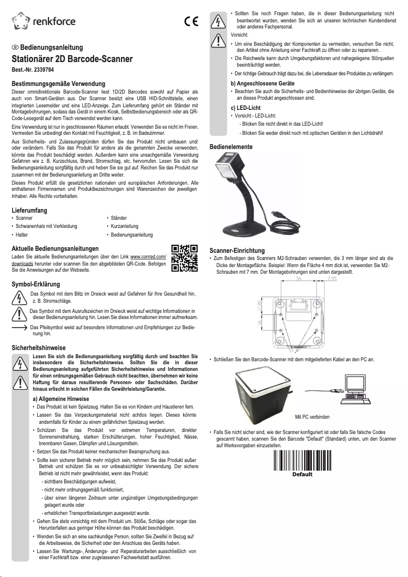 Page 1 de la notice Manuel utilisateur Renkforce RF-SBS-500
