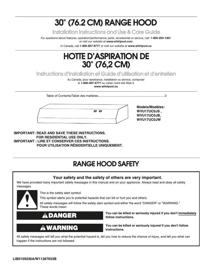 Page 1 de la notice Manuel utilisateur Maytag WVU17UC0JB