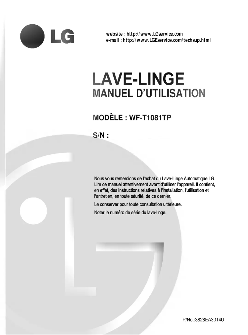 Page n°1 - Manuel utilisateur LG WF-T1081TP