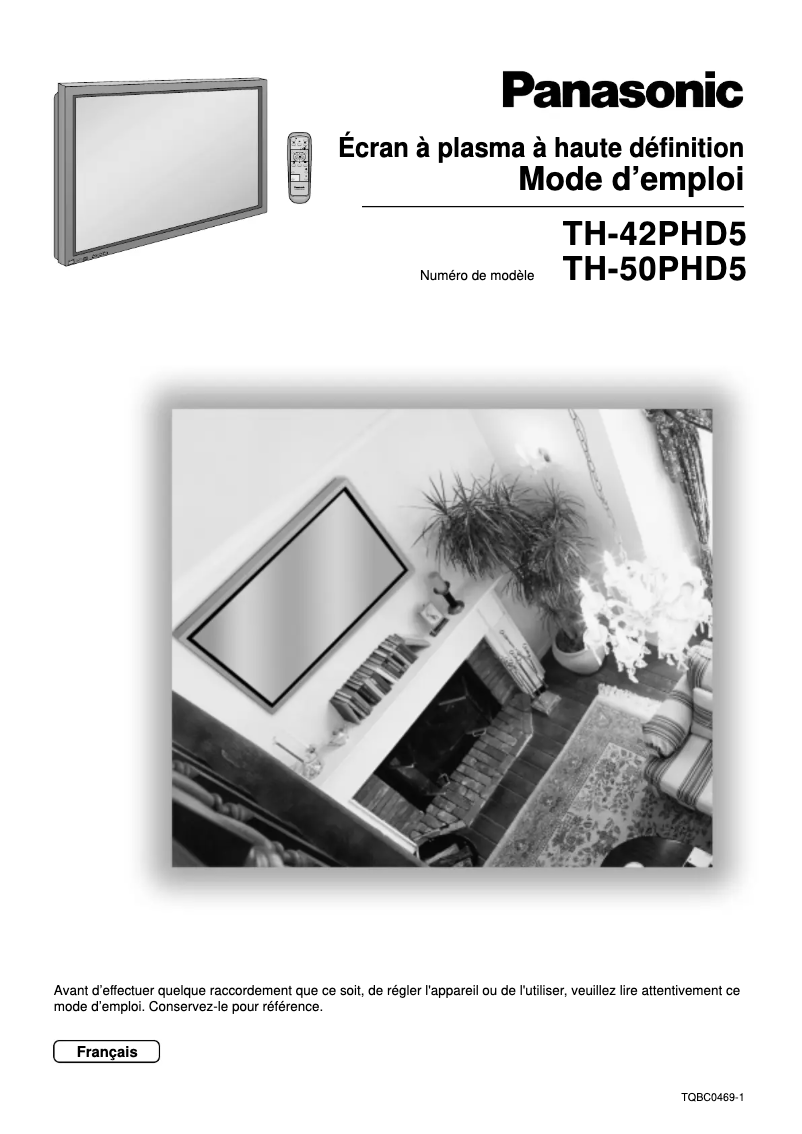 Imagen de la primera página del manual del dispositivo TH-50PHD5EX