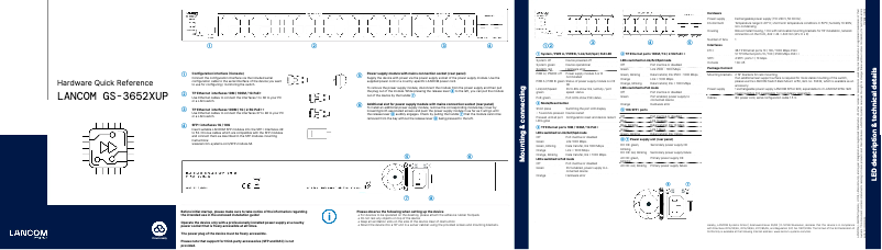 Page 1 de la notice Manuel utilisateur Lancom GS-3652XUP