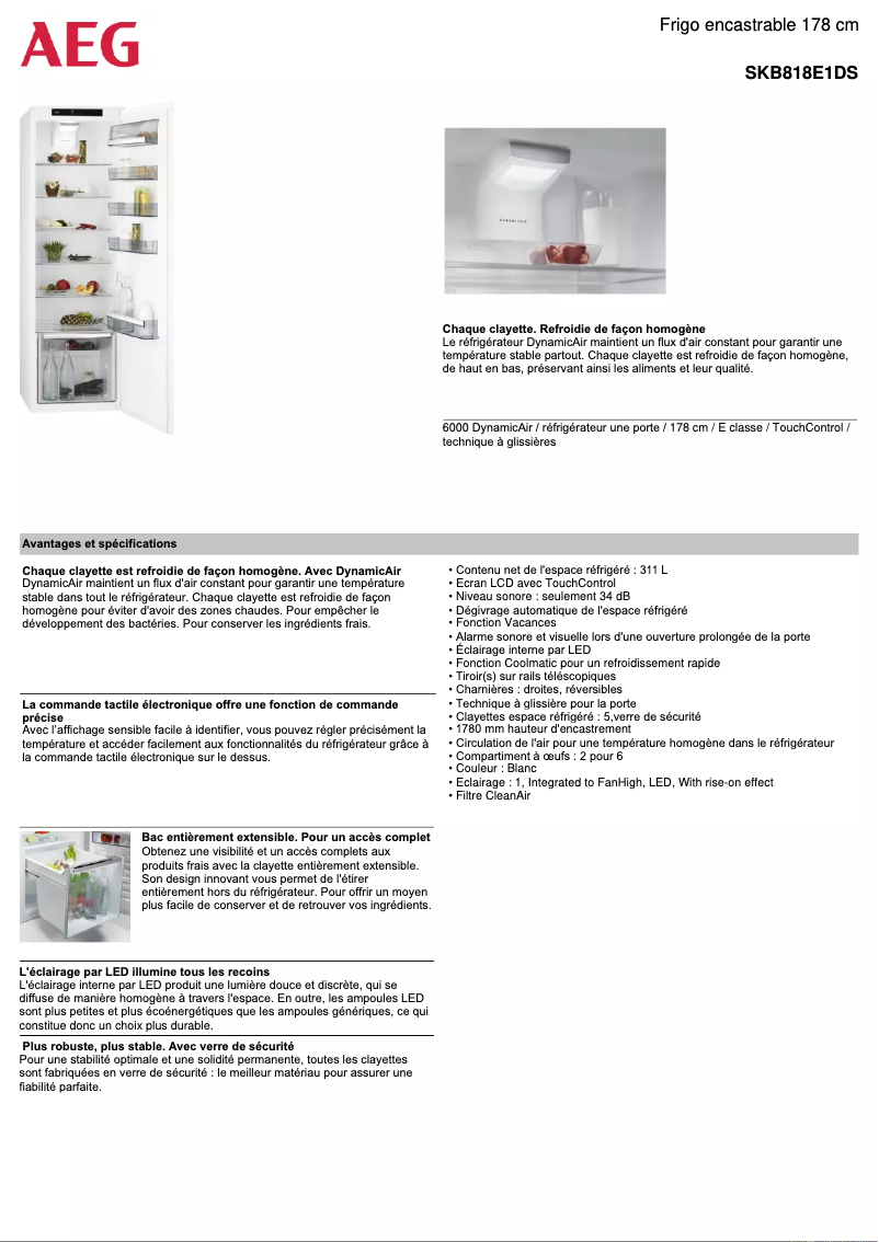 Image de la première page du manuel de l'appareil SKB818E1DS