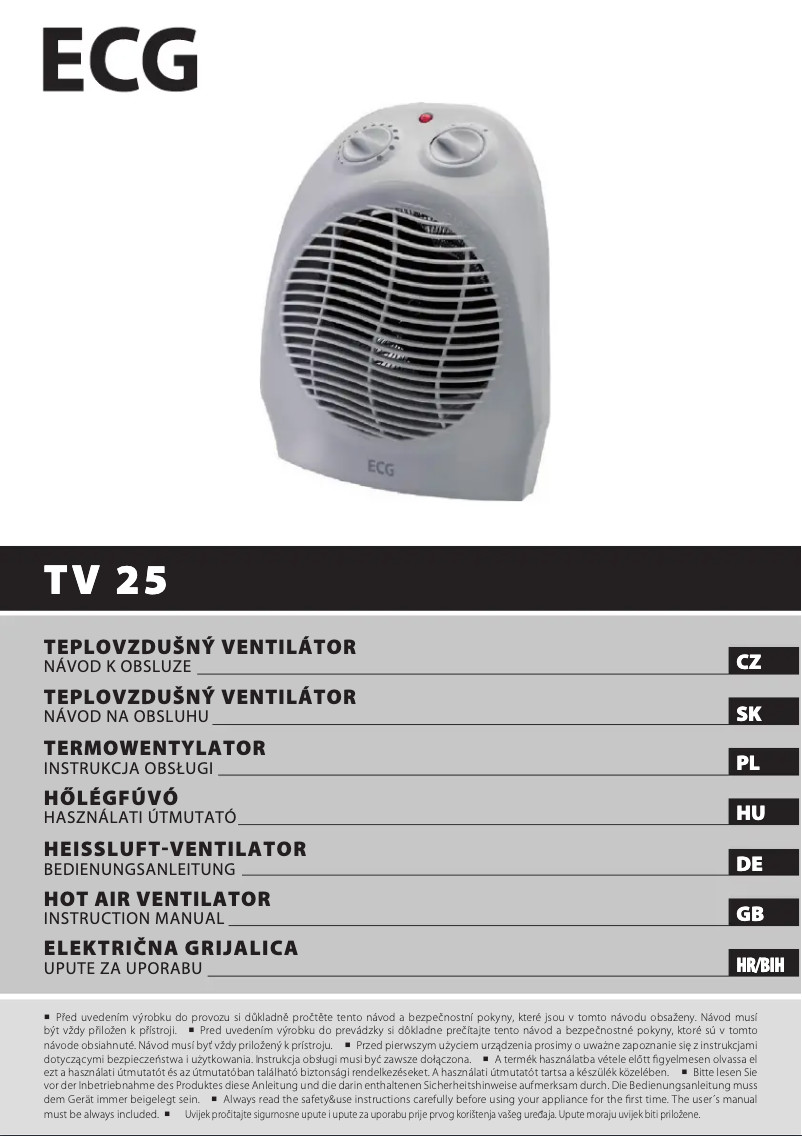 Page 1 de la notice Manuel utilisateur ECG TV 25