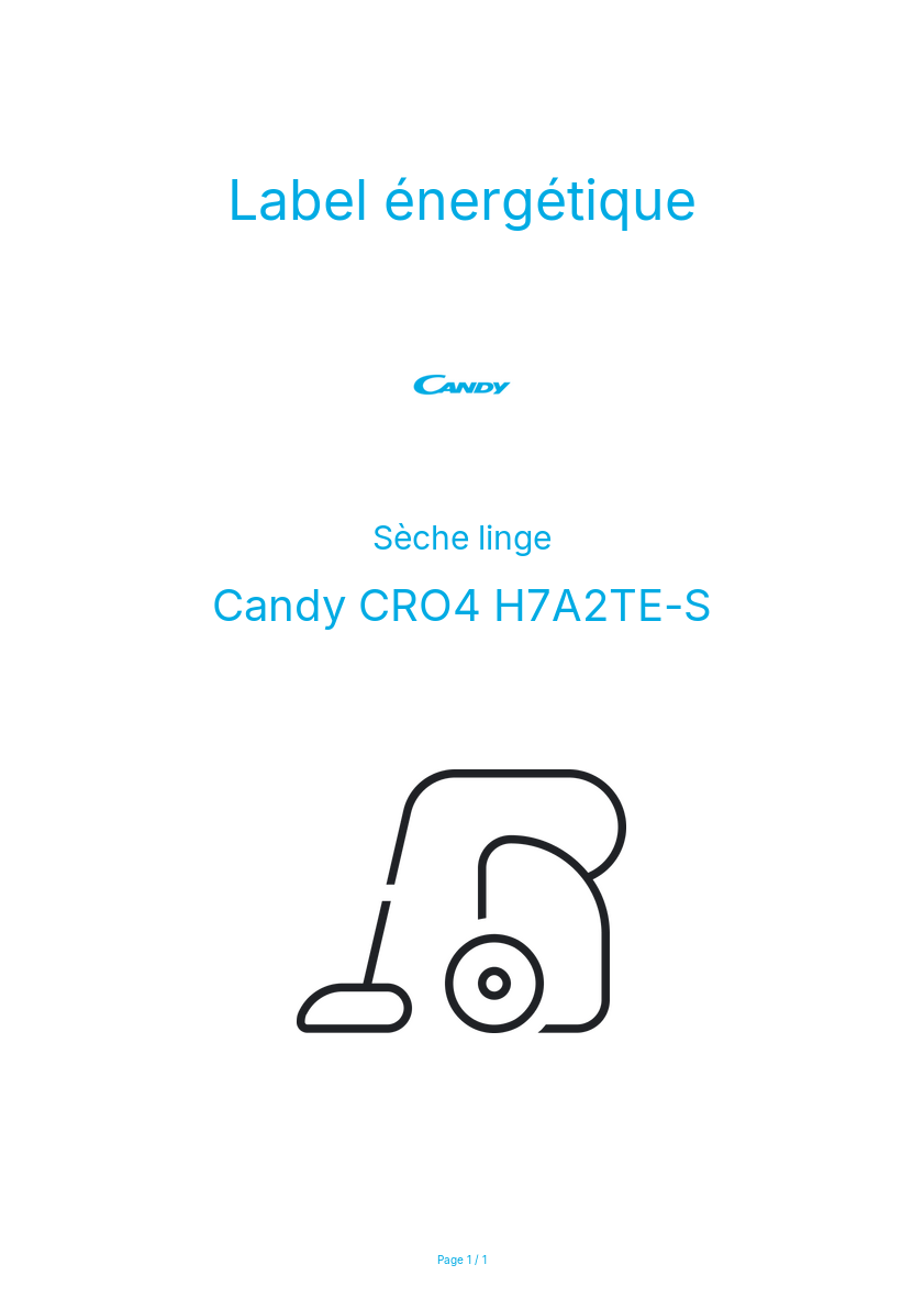 Image de la première page du manuel de l'appareil CRO4 H7A2TE-S