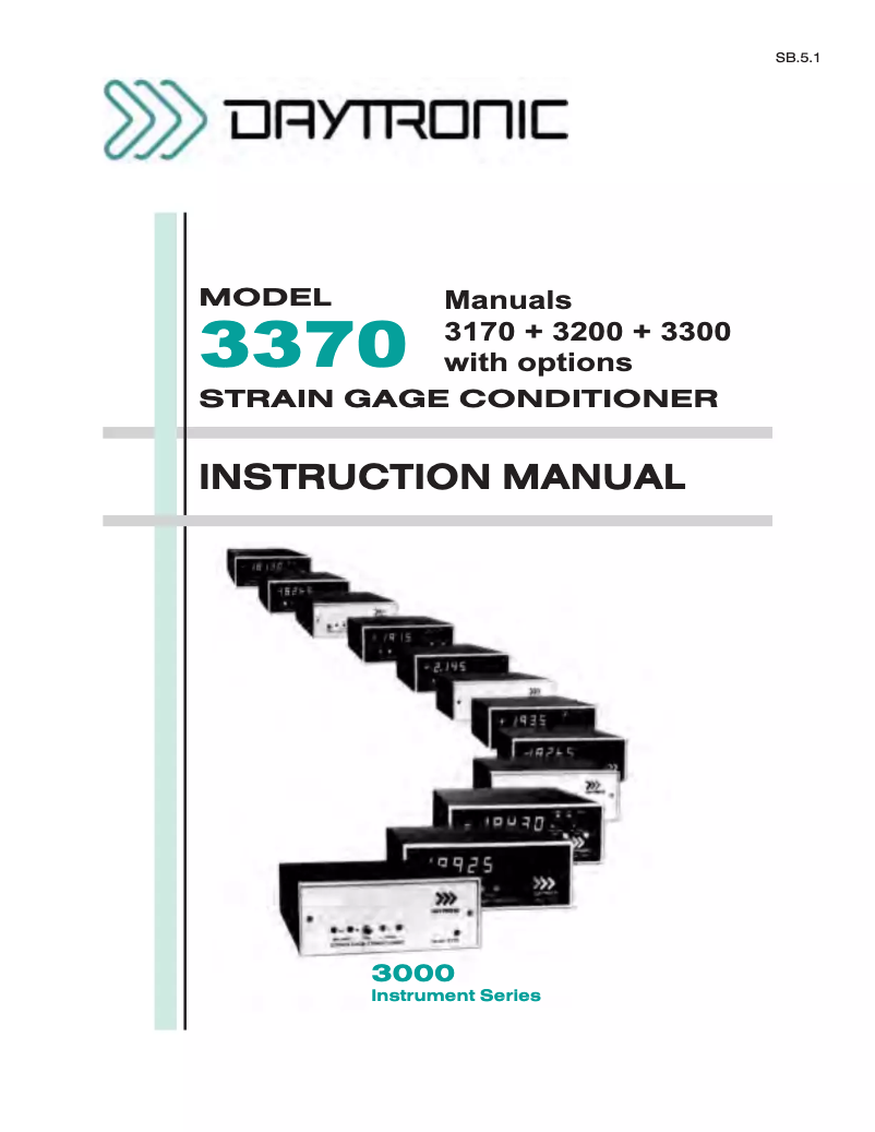 Page n°1 - Manuel utilisateur Daytronic 3370FR