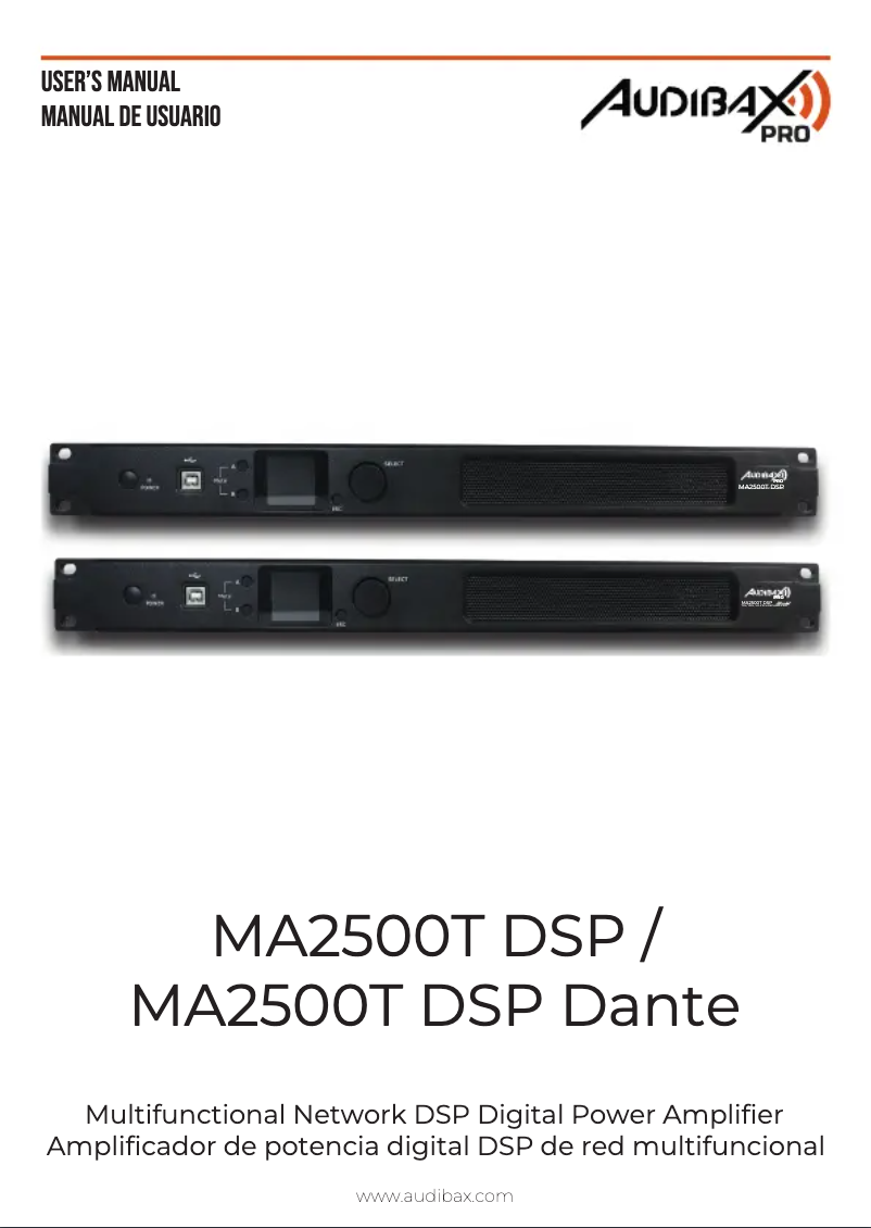 Page n°1 - Manuel utilisateur Audibax MA2500T DSP