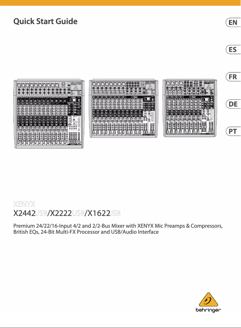 Imagen de la primera página del manual del dispositivo Xenyx X2442USB
