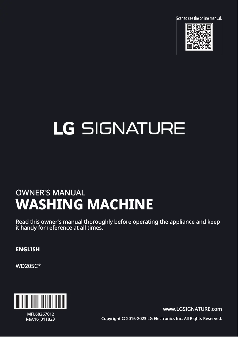 Page n°1 - Manuel utilisateur LG WD205CK