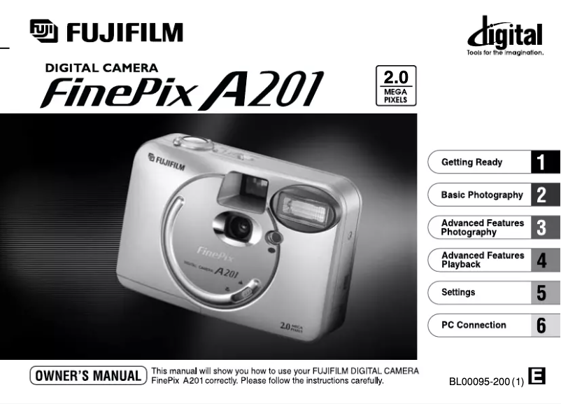 Page 1 de la notice Manuel utilisateur Fujifilm FinePix A201