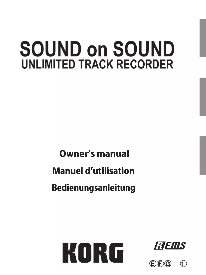 Page 1 de la notice Manuel utilisateur Korg SOUND on SOUND