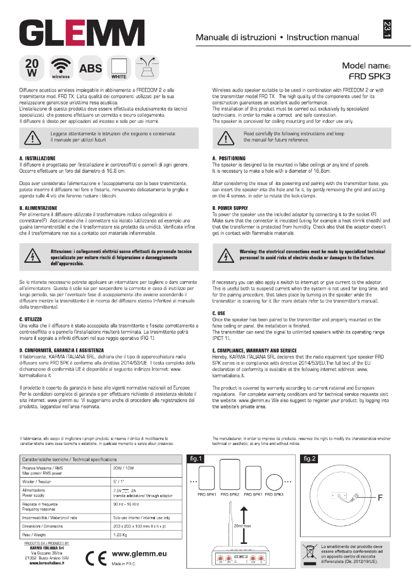 Image de la première page du manuel de l'appareil FRD SPK3