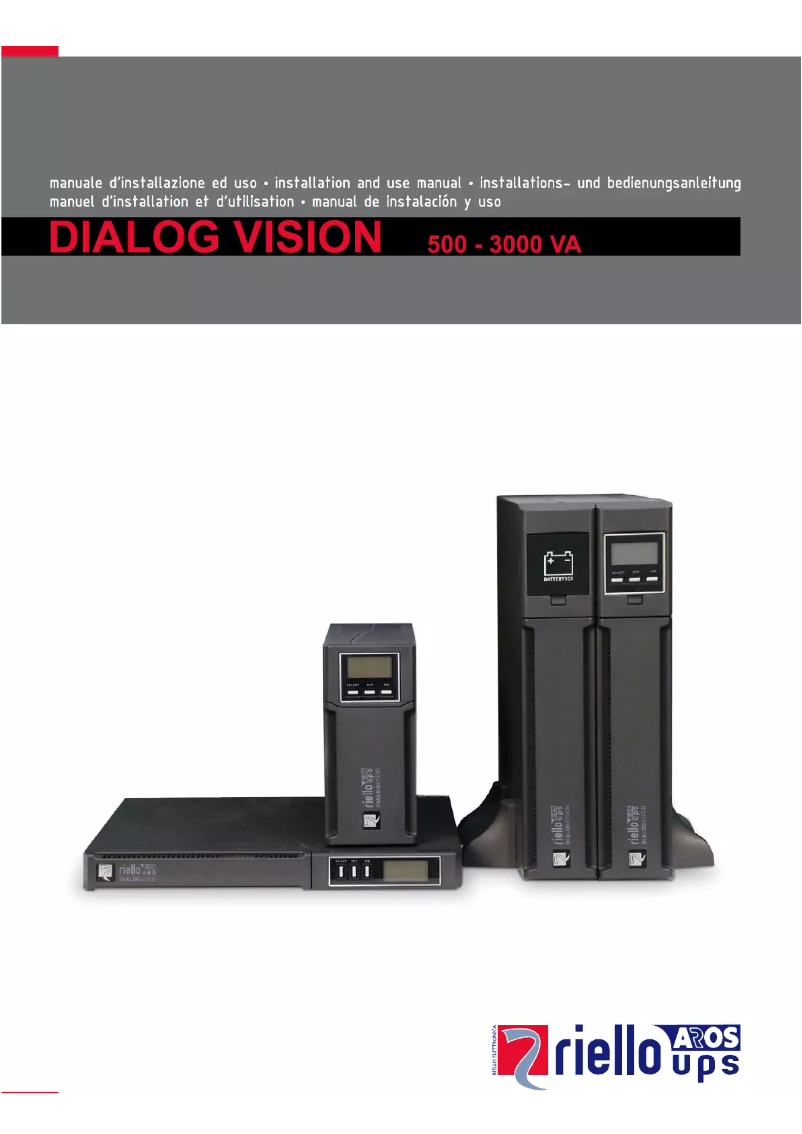 Page n°1 - Manuel utilisateur Riello Dialog Vision