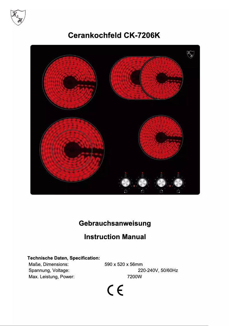 Page 1 de la notice Manuel utilisateur K&H CK-7206K
