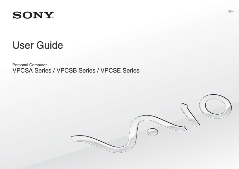 Image de la première page du manuel de l'appareil Vaio VPCSE1B9E