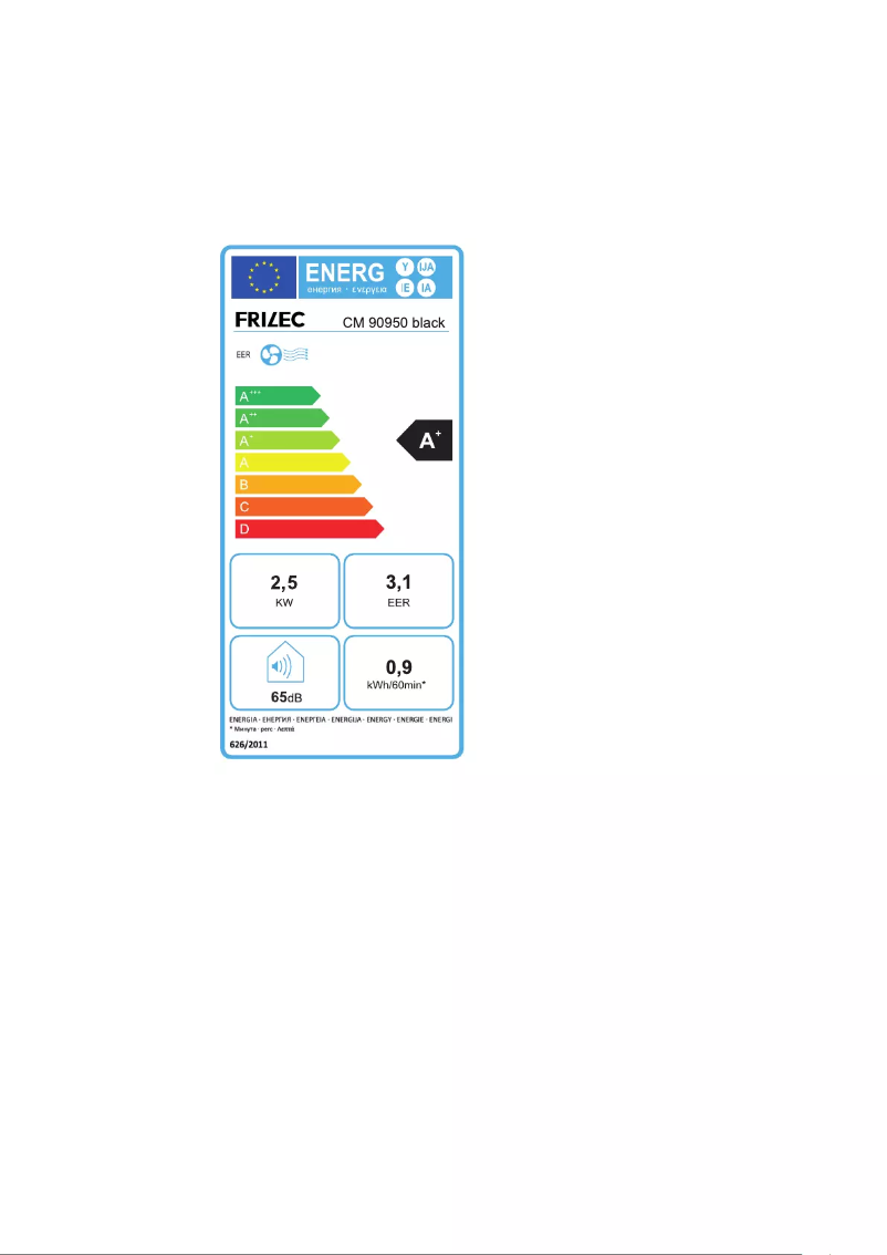 Page n°1 - Manuel utilisateur Frilec CM90950