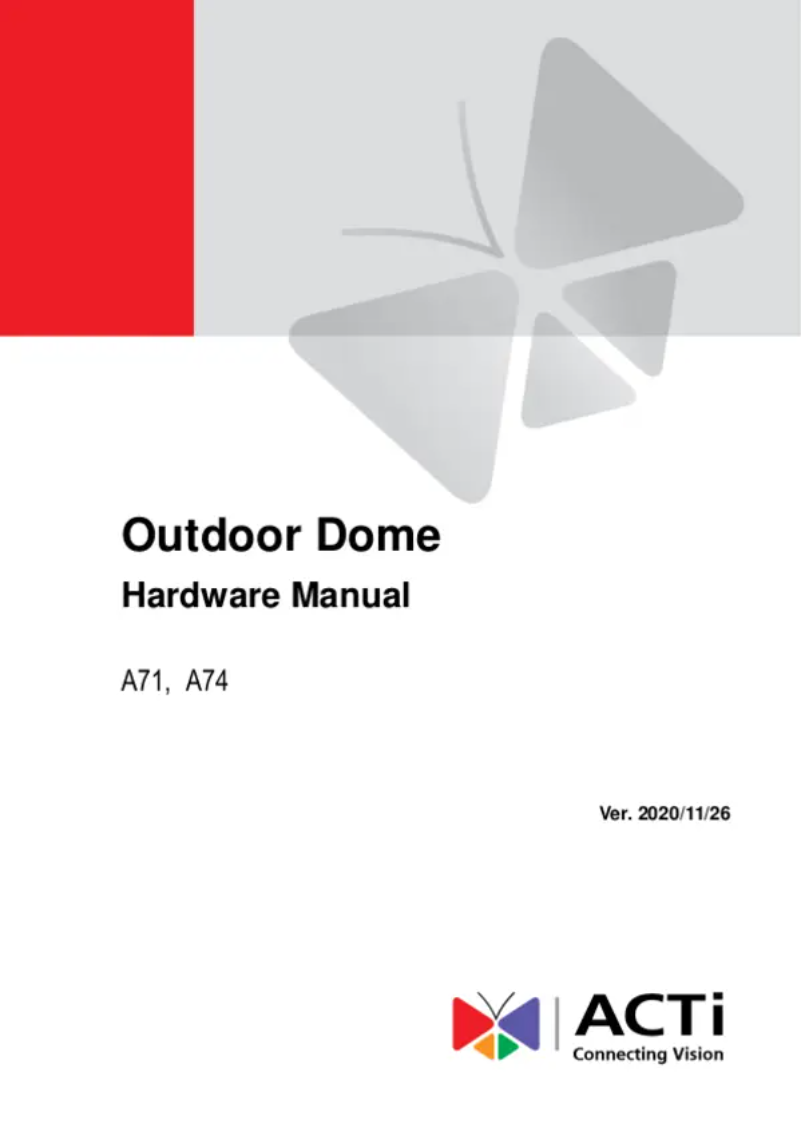Page 1 de la notice Manuel utilisateur ACTi A71
