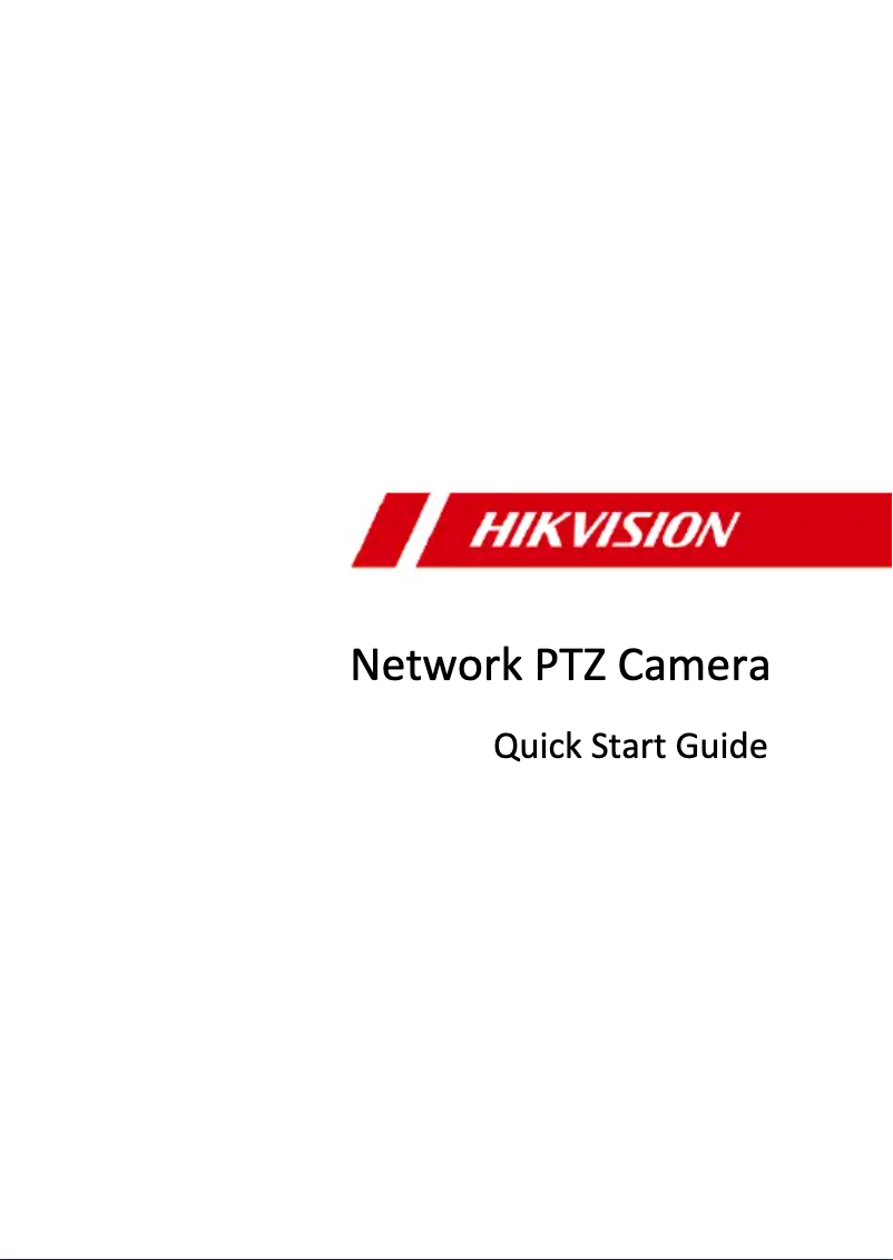 Page n°1 - Guide de démarrage rapide Hikvision DS-2DE2A404IW-DE3