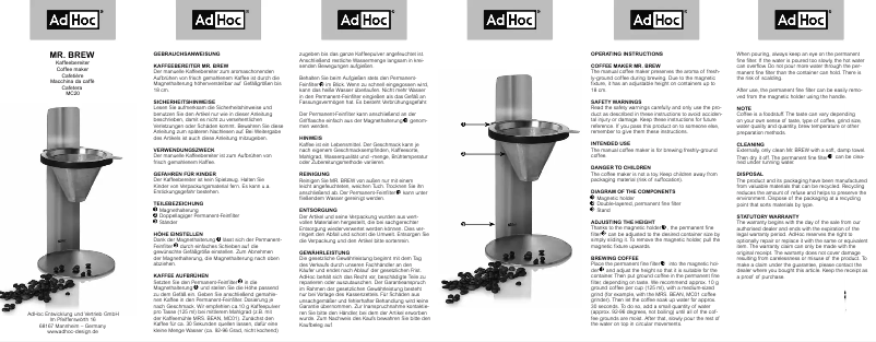 Image de la première page du manuel de l'appareil Mr. Brew