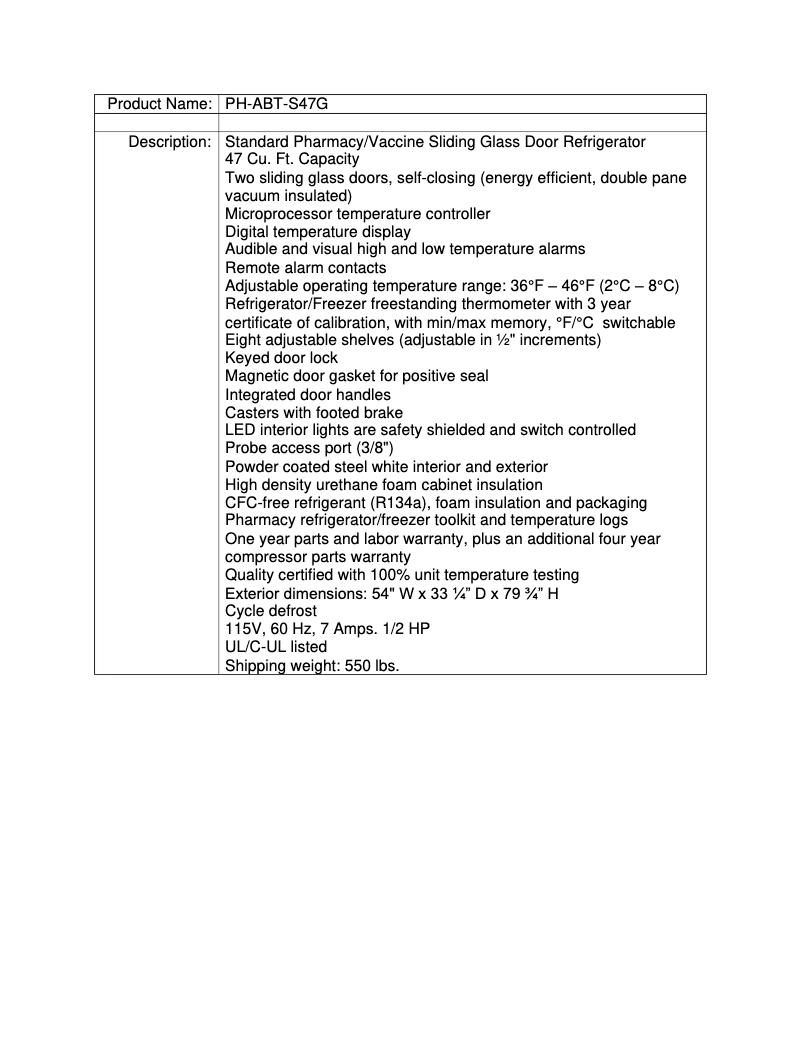 Page 1 de la notice Manuel utilisateur American BioTech Supply PH-ABT-S47G