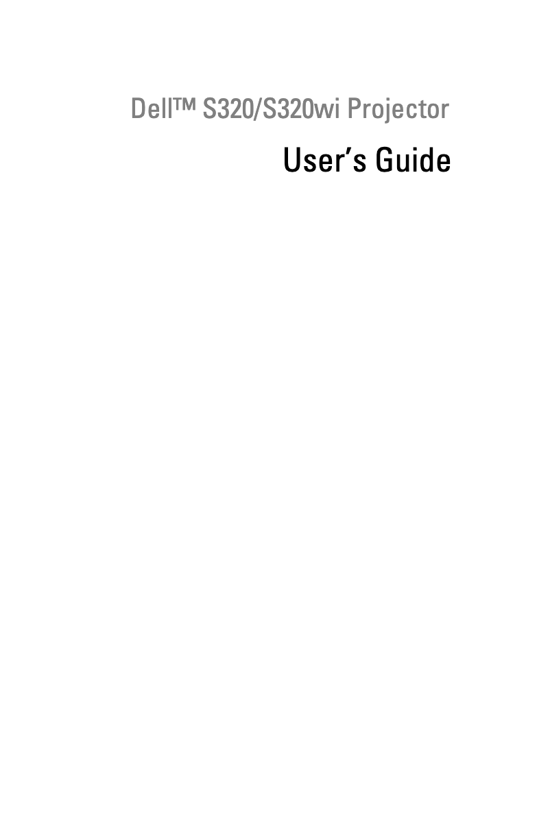 Page 1 de la notice Manuel utilisateur Dell S320