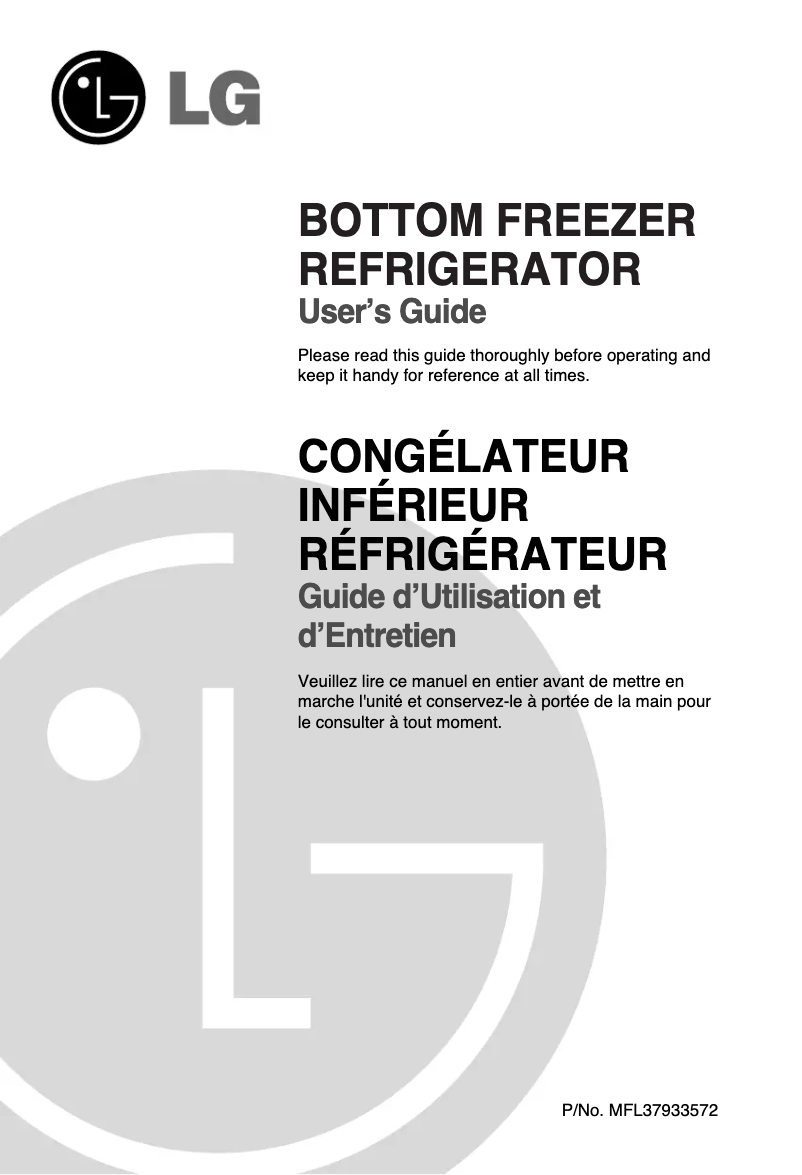 Image de la première page du manuel de l'appareil GR-L25AUTJ