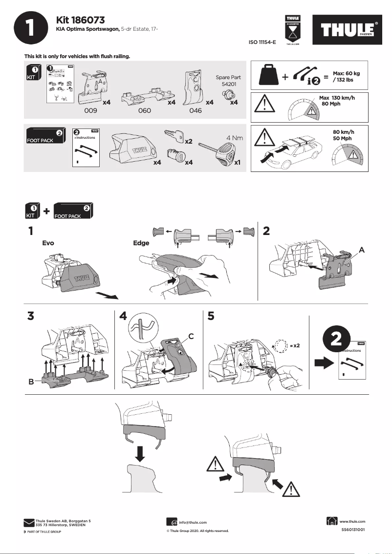Page n°1 - Manuel utilisateur Thule Kit 186073