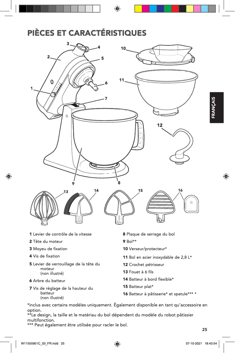 Page n°1 - Manuel utilisateur KitchenAid 5K45SSEWH