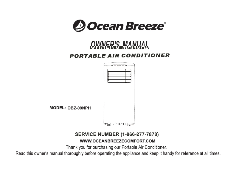 Page n°1 - Manuel utilisateur Ocean Breeze OBZ-09NPH