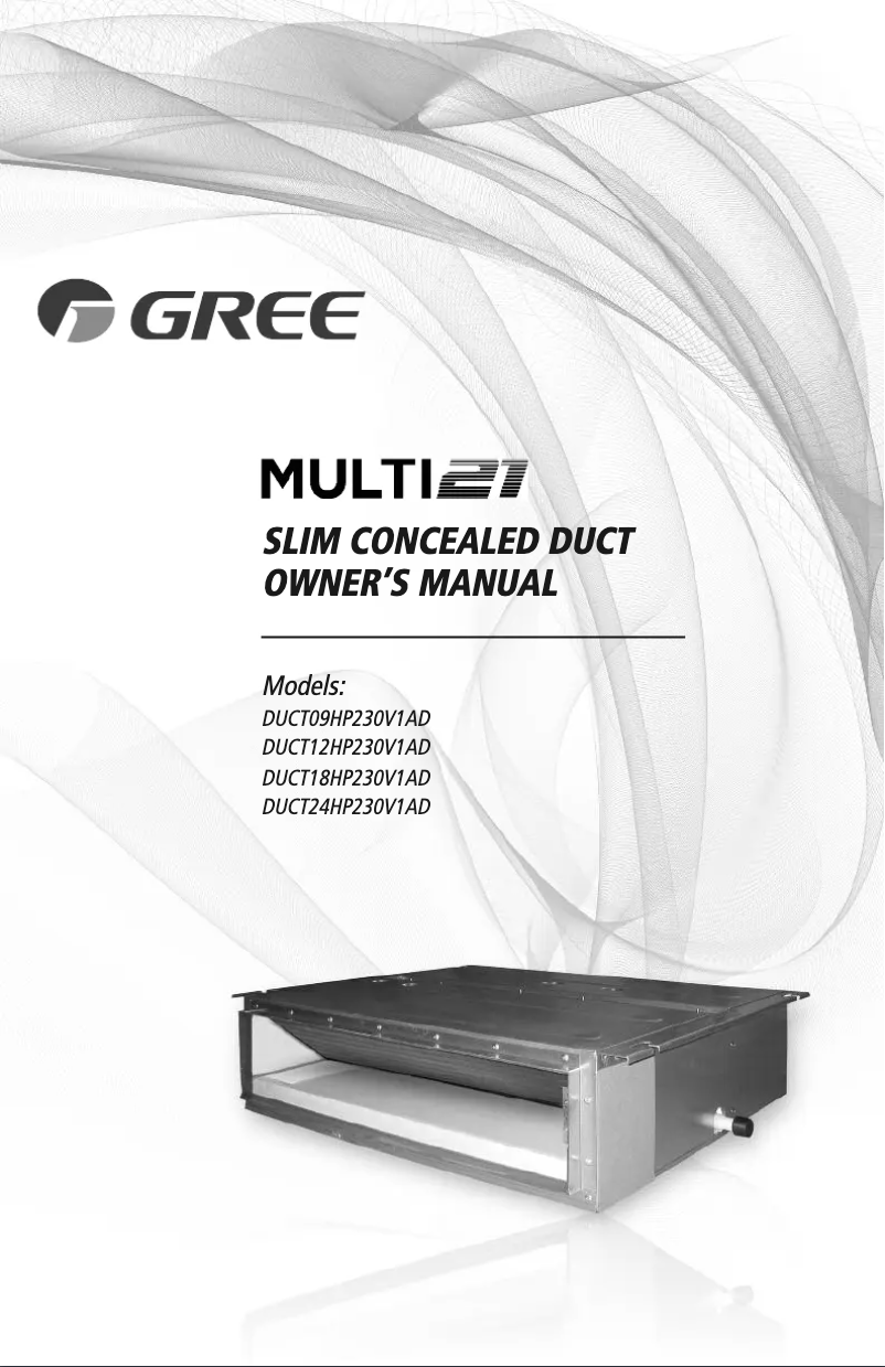 Página 1 del manual Manual de usuario Gree DUCT09HP230V1AD