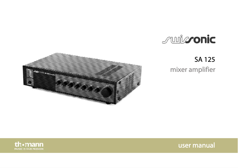 Page n°1 - Manuel utilisateur Swissonic SA 125