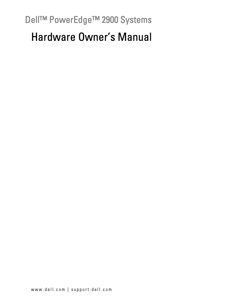 Image de la première page du manuel de l'appareil PowerEdge 2900