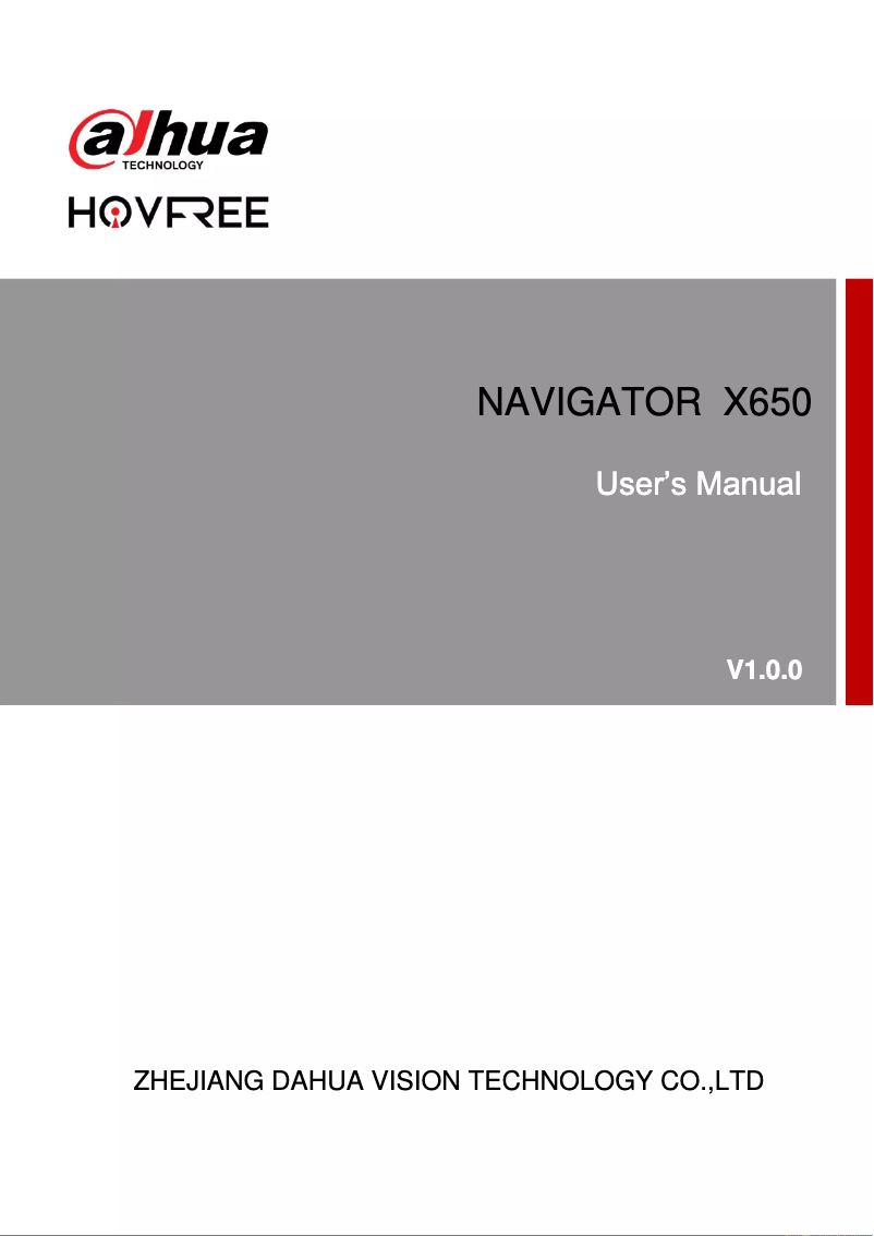 Page 1 de la notice Manuel utilisateur Dahua Technology X650CS